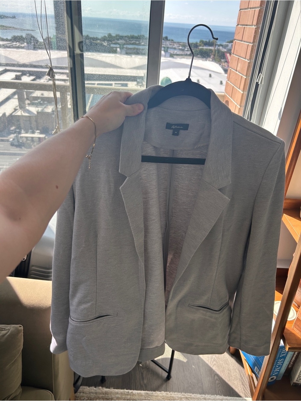 Reitmans Light Gray Open-Front Women's Blazer